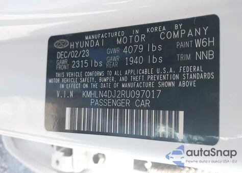 2024 Hyundai Elantra Hybrid Limited from USA, damaged, VIN KMHLN4DJ2RU097017